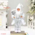 18 pulgadas muñeca papá noel de pie plata blanca adorno con bolsa regalo y botas - Estilo Blanco Plateado (D-303301)