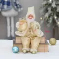 30cm Sitting Santa Claus Doll Gold Christmas Tree Ornament Festive Window Display Figurine - Gorgeous Gold Style (YJ29027)