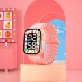 Orologio Digitale Quadrato per Bambini Cinturino Silicone Rosa Tema Frutta Carino - Rosa
