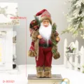 Muneco de Papa Noel de pie 18 pulgadas peluche decoracion de navidad adorno estatuilla botas de nieve - Estilo Terciopelo Rojo (D-303321)