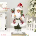 Hermosa Figura de Papa Noel de Peluche 46cm de Pie Decoracion Navidena para Hogar Regalo - Estilo Esquí Copo Rojo Verde (D-303321)