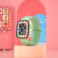 Orologio elettronico quadrato per bambini con cinturino in silicone, motivo a frutta di cartone. - Verde matcha