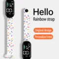 Smartwatch elettronico fitness con cinturino colorato per donne e studenti ragazze. - Bianco