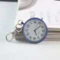 Portable quartz pocket nurse watch with keychain clip, clear numbers dial for daily use. - Dark Blue (P72016)