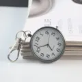 Quartz pocket watch with clear numbers, keychain design for students, nurses and daily use. - Gunmetal Black (P72016)