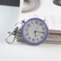 Montre de poche infirmiere en silicone violet avec grands chiffres et mousqueton pour examen - Violet (P72016)
