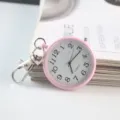 Pink quartz pocket watch with clear numbers and keychain clip for nurses and students. - Pink (P72016)