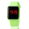 Helles gruenes Silikon LED Digitaluhr fuer Studenten, stylische quadratische Sportuhr. - Grün