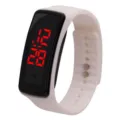 Weißes Silikonarmband LED digitale Sportuhr für Herren, Damen, Studenten und Kinder. - Weiß