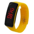 LED Silikonuhr gelb elektronisches Armband Sport Kinder Studenten Armbanduhr digital - Gelb