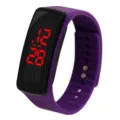 Lila LED Silikon Sport Uhr, Elektronisches Armband für Kinder, Damen und Herren - Lila