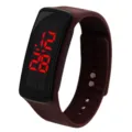 Braunes Silikonarmband LED Digitaluhr Variante, stilvolle Sport Elektronikuhr für den Alltag. - Kaffeebraun