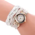 Damen Luxus Strass Mehrfach gewickelt Armbanduhr Quarz Uhr elegante Mode Armband für Frauen - Weiß