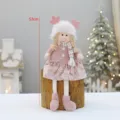 Bambola di peluche natalizia rosa per ragazza, giocattolo in tessuto 53cm decorazione. - Ragazza Gambe Lunghe (XT54009 B)