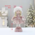 Bambola di Natale in peluche rosa con corna di cervo e sciarpa, decorazione natalizia - Ragazza Retrattile (XT54003 B)