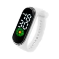 LED elektronische Smartwatch mit weißem Silikonarmband, wasserdichtes Touchscreen-Fitnessarmband. - Weiß