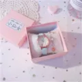 Set orologio elettronico per ragazze con cinturino azzurro e confezione regalo. - Orologio Singolo Cinturino Blu