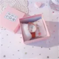 Set confezione regalo orologio ragazza carino rosa con orologio elettronico e ciondolo. - Orologio Singolo Cinturino Caffè