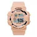 Montre de sport numérique rose avec bracelet en résine, design étanche et affichage. - Chair