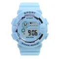 Montre de sport numerique bleu clair pour etudiants, elegante montre etanche mode. - Bleu