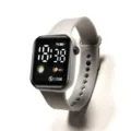Minimalist LED digital electronic watch with square silicone strap for daily casual wear. - Earth Style - Gray