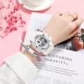 Montre de sport numérique blanche pour femme, montre-bracelet électronique étanche LED. - Blanc