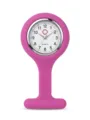 Rosa Silikon Krankenschwester Brosche Uhr mit Quarzwerk, praktische Taschenuhr für Mediziner. - Rosarot (Silberne Nadel)