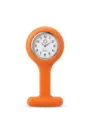 Oranger Silikon Schwesternuhr mit Quarzwerk, ideal für medizinisches Personal und Studenten. - Orange (Silberne Nadel)