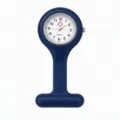 Blaue Silikon-Krankenschwesteruhr mit Quarzwerk, medizinischem Zifferblatt und Sicherheitsnadel. - Marineblau (Silberne Nadel)