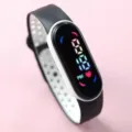 Montre électronique LED bicolore avec écran tactile et bracelet respirant pour enfants. - Noir et Blanc