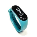 Montre de sport numérique LED avec bracelet en silicone et contrôle tactile élégant. - Bleu lac