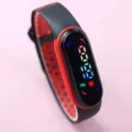 Bracelet connecte LED noir et rouge, montre de sport tactile style M7 pour enfants et sport. - Noir Rouge