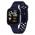 Fashion sports watch Y1 LED digital children electronic watch simple style comfortable strap - Ink Blue