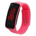 Rosa Silikon LED Elektronikuhr, stilvolle Sport Digitalarmbanduhr fuer Studenten. - Rosa