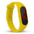 Gelbe LED Digitaluhr Wasserdicht Silikon Armband Sport Elektronische Uhr Fitness Tracker - Gelb