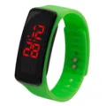 Grüne Silikon LED Digitaluhr für Sport und Alltag, modische elektronische Armbanduhr. - Grün