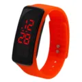 Oranger LED Digital Sportuhren Silikon Armband, stylische elektronische Armbanduhr. - Orange