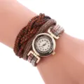 Damen Mehrfache Wicklung Strass Uhr Quarz Armbanduhr Elegante Modische Damenuhr - Braun