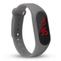 Graues Silikonarmband LED digitale elektronische Uhr für Freizeit und täglichen Sport. - Grau