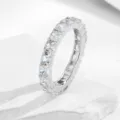 925 sterling silver full eternity ring sparkling cz wedding band for women daily jewelry - Size 5 / White Gold Accent Ring 2#