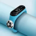 Kinder Silikon Fußball Elektronikuhr stilvolles digitales Sportarmband für den Alltag - Hellblau