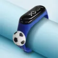 Kinder Silikon Digitaluhr mit süßem 3D Fußball Anhänger und LED Display für Jungen und Mädchen. - Blau
