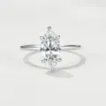 Exquisite marquise cut moissanite ring crafted with sterling silver, detailed close-up view. - Size 10 / Marquise Main Ring Platinum Gold Color