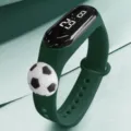 Montre électronique de sport en silicone football pour enfants avec affichage LED numérique - Vert Foncé