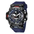 Herren Taktisch Sport Digital Uhr Wasserdicht Dual Display Militär Quarz Armbanduhr Blau - Stil 8078 Blau