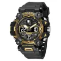 Herren Taktische Sportuhr Schwarz Gold Digital Analog Wasserdicht Militär Armbanduhr - Stil 8078 Schwarz-Gold