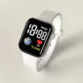 Minimalist white silicone LED electronic watch for men and women, stylish digital display. - Earth Style - White