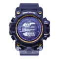 Robuste Outdoor Sport Digitaluhr mit schwarzem Resinarmband, Doppeldisplay und wasserdicht. - Gelb