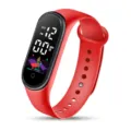 Rotes digitales LED Smartwatch Armband elektronischer Fitness Tracker mit bequemem Silikonarmband - Rot