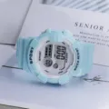 Montre digitale enfant bleu clair sport etanche bracelet eleve reveil ado tendance - Vert menthe